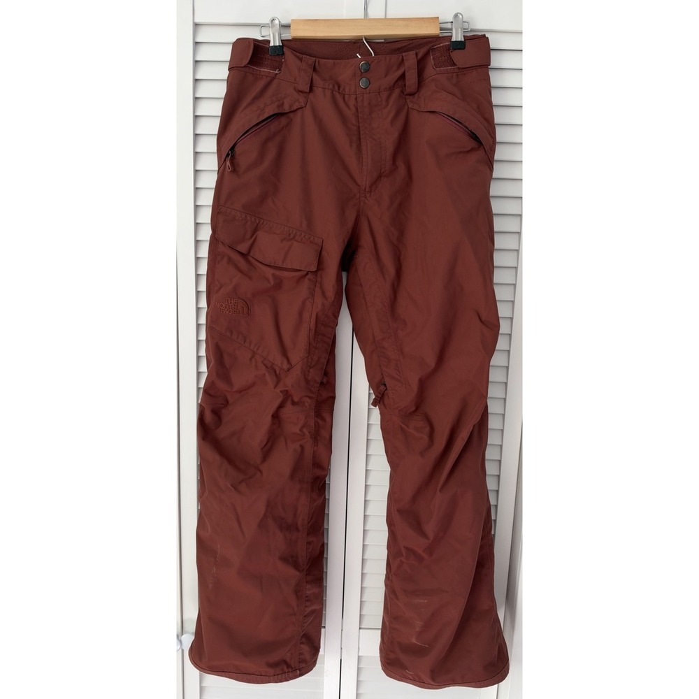 The North Face HyVent Snow Pant's Mens Small Waterproof Ski Snowboard Rust Brown